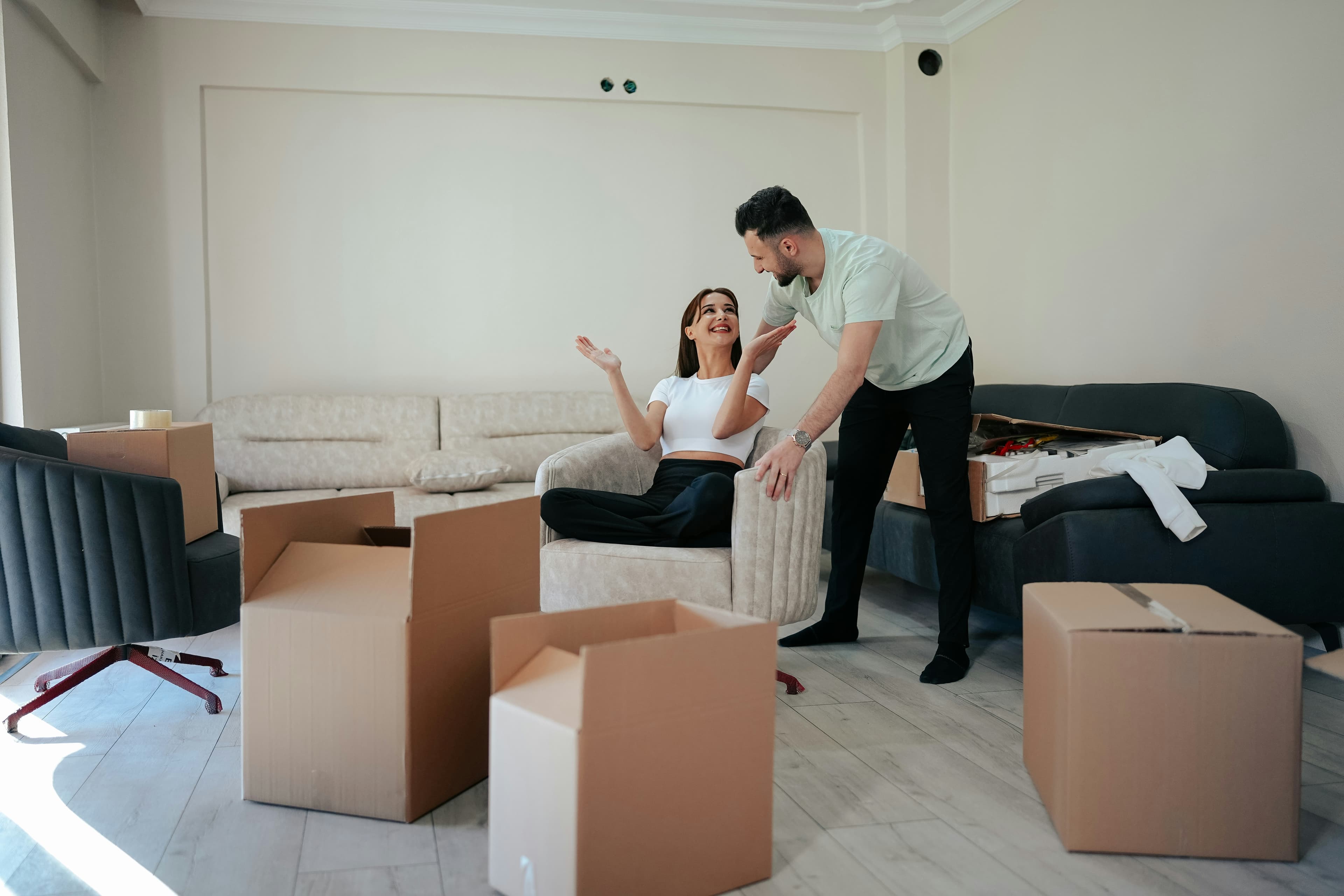 Couple moving into new home